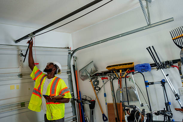 Professional Garage Door Roller Replacement technician working in Mahanoy City, PA